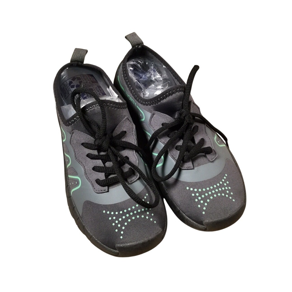 Norty Gray Mint Green Lace Up Water Shoes Womens 5 Mens 3 Athletic Aqua Sneakers
